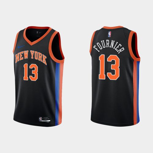 2022-23 New York Knicks Evan Fournier 13 City Edition Black Swingman Men Jersey