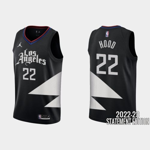 Los Angeles Clippers Rodney Hood 22 Black 2022-23 Statement Edition Men Jersey