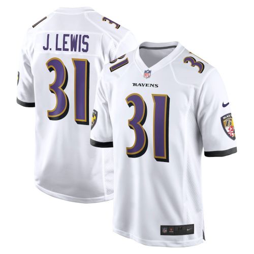 Jamal Lewis 31 Baltimore Ravens Men Retired Game Jersey - White