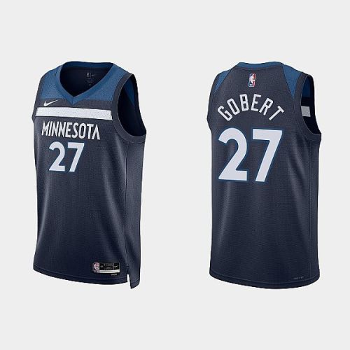 Minnesota Timberwolves 27 Rudy Gobert 2022-23 Icon Edition Navy Men Jersey