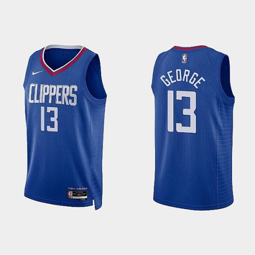 Los Angeles Clippers 13 Paul George 2022-23 Icon Edition Blue Men Jersey