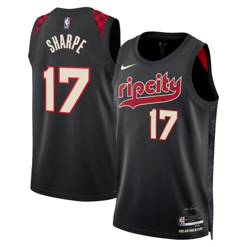 Shaedon Sharpe 17 Portland Trail Blazers 2023/24 City Edition Swingman Jersey - Black