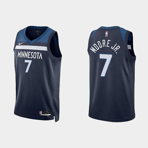 Minnesota Timberwolves 7 Wendell Moore Jr. 2022-23 Icon Edition Navy Men Jersey