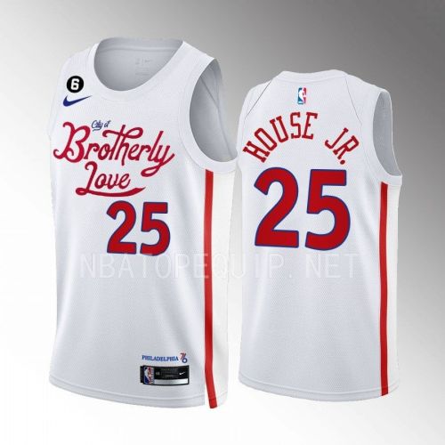 Danuel House Jr. 25 2022-23 Philadelphia 76ers White City Edition Men Jersey Swingman