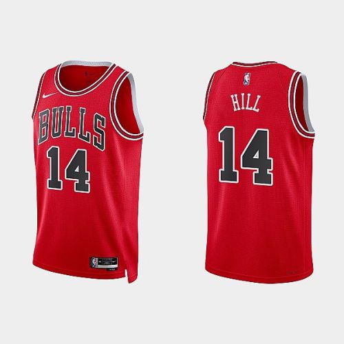 Chicago Bulls 14 Malcolm Hill 2022-23 Icon Edition Red Men Jersey