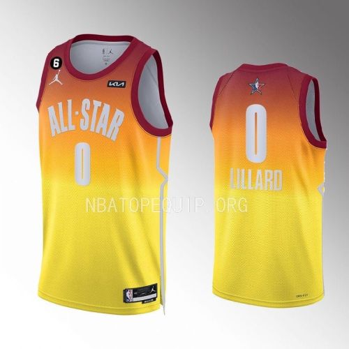 Damian Lillard 0 Portland Trail Blazers 2023 NBA All-Star Men Jersey - Orange