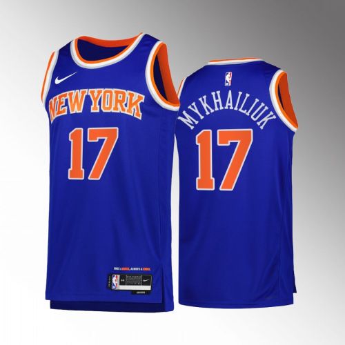 Svi Mykhailiuk 17 New York Knicks Blue Icon Edition Jersey 2022-23 Swingman