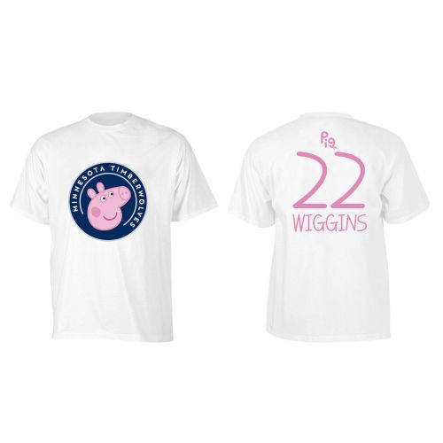 Andrew Wiggins 22 Minnesota Timberwolves Pig Print T-Shirt - White