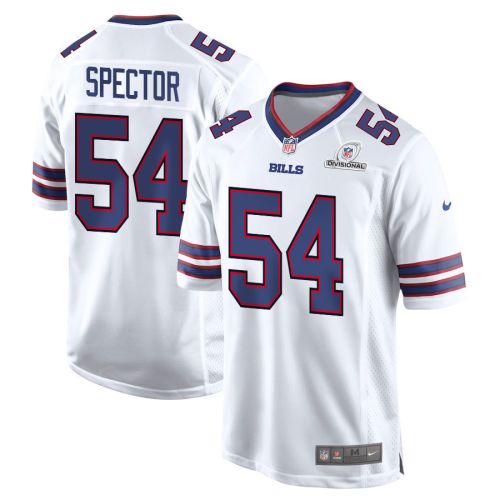 Baylon Spector 54 Buffalo Bills 2024 Divisional Patch Game Men Jersey - White