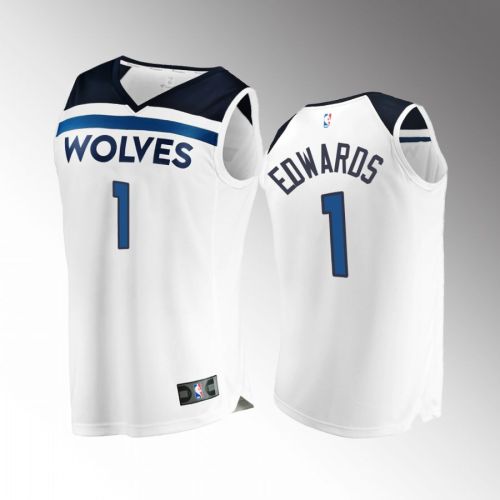 Minnesota Timberwolves 1 Anthony Edwards Association Jersey 2022-23 White