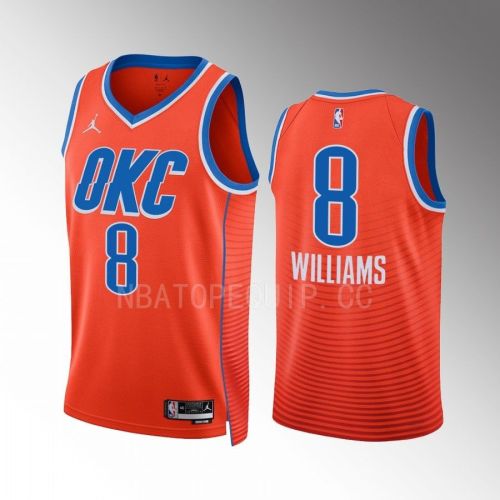 Jalen Williams 8 Oklahoma City Thunder Orange Men Jersey 2022-23 Statement Edition Swingman