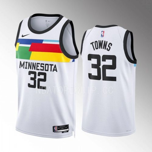 Karl-Anthony Towns 32 Minnesota Timberwolves City Edition White Jersey 2022-23 Swingman