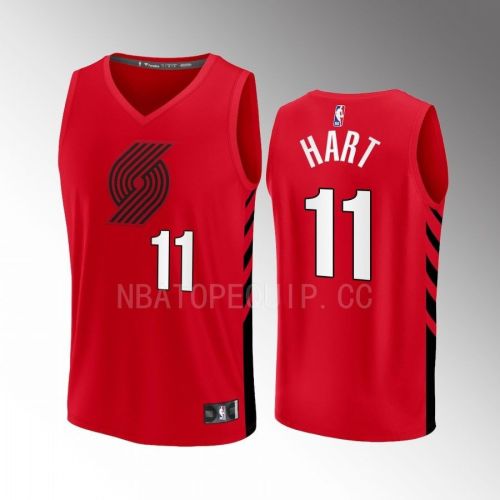 Portland Trail Blazers 11 Josh Hart Statement Edition Men Jersey 2022-23 Fast Break Player Red