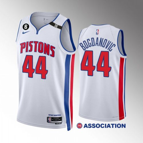 Bojan Bogdanovic 44 Detroit Pistons White Association Edition Jersey 2022-23 Swingman