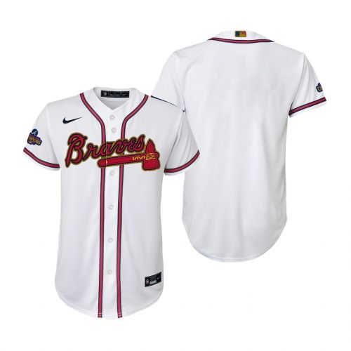 Youth Atlanta Braves White 2022-23 Gold Program Jersey