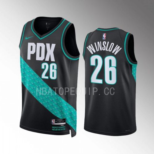 Portland Trail Blazers Justise Winslow 26 2022-23 City Edition Black Jersey Swingman