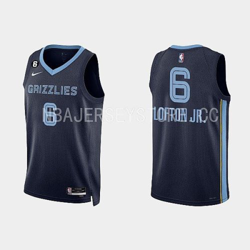 Memphis Grizzlies 6 Kenneth Lofton Jr. 2022-23 Icon Edition Navy Men Jersey