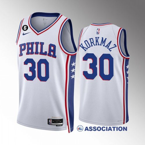 Furkan Korkmaz 30 Philadelphia 76ers White Jersey 2022-23 Association Edition Swingman