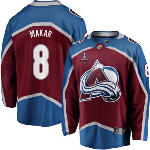 Cale Makar 8 Colorado Avalanche Stanley Cup 2023 Playoffs Patch Home Breakaway Men Jersey - Burgundy