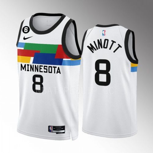 Josh Minott 8 Minnesota Timberwolves City Edition White Men Jersey 2022-23 Swingman