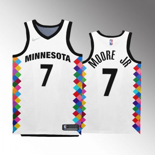 Minnesota Timberwolves Wendell Moore Jr. 7 2022-23 City Edition White Jersey Bob Dylan