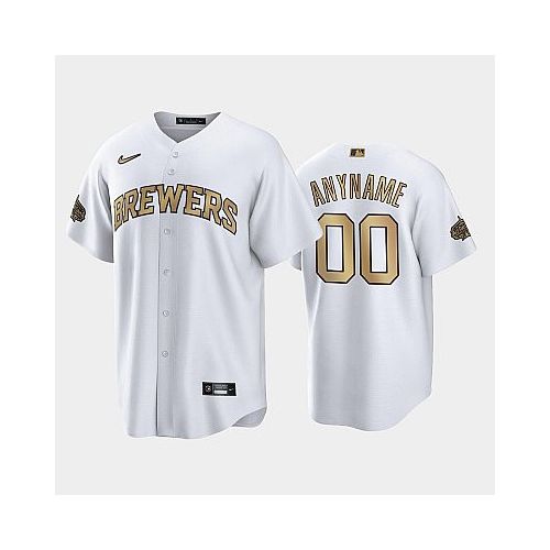 2022-23 All-Star Game NL Milwaukee Brewers White 00 Custom Jersey