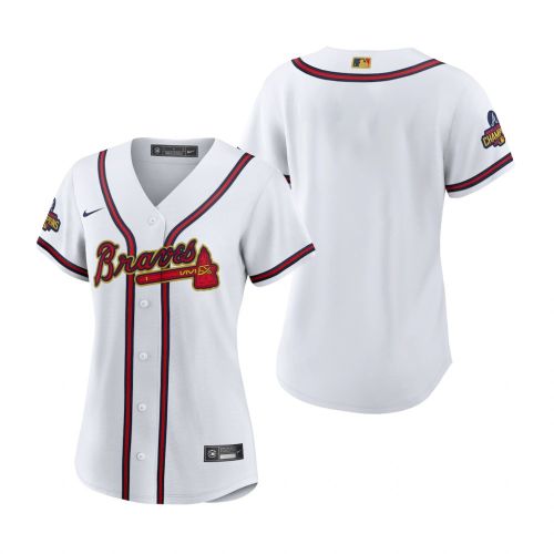 Women's Atlanta Braves White 2022-23 Gold Program Jersey