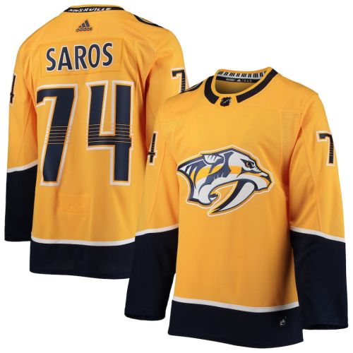 Juuse Saros 74 Nashville Predators Home Men Jersey - Gold