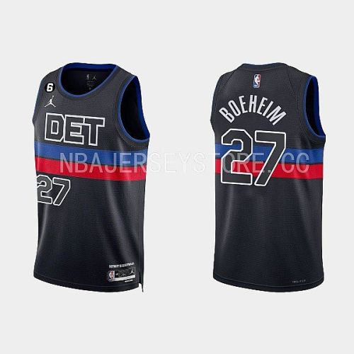 Detroit Pistons 27 Buddy Boeheim 2022-23 Statement Edition Black Men Jersey