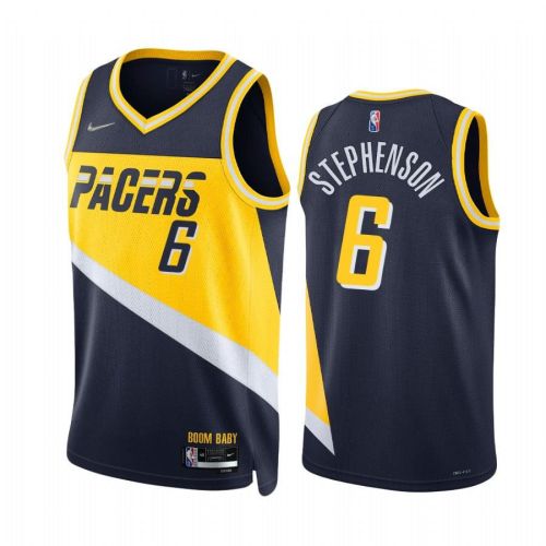 Lance Stephenson 2022-23 Indiana Pacers Navy 6 City Edition Jersey 75th Diamond - Men Jersey