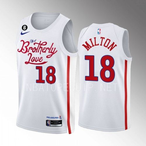 Shake Milton 18 2022-23 Philadelphia 76ers White City Edition Men Jersey Swingman