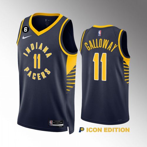 Langston Galloway 11 Indiana Pacers Navy Icon Edition 2022-23 Men Jersey Swingman