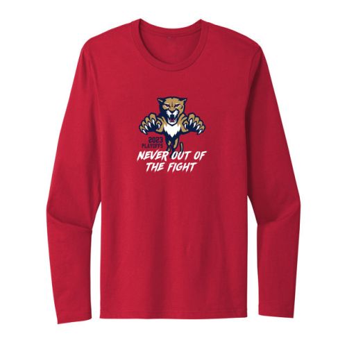 Florida Panthers 2023 Stanley Cup Playoff Never Out Of The Fight Long Sleeve T-Shirt - Red