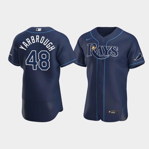 Men's Tampa Bay Rays 48 Ryan Yarbrough Navy Alternate Jersey Jersey