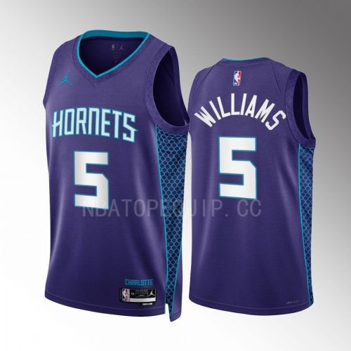 Mark Williams 5 2022-23 Charlotte Hornets Purple Statement Edition Men Jersey Swingman