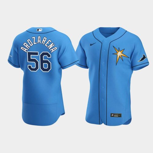 Men's Tampa Bay Rays 56 Randy Arozarena Light Blue Alternate Jersey Jersey