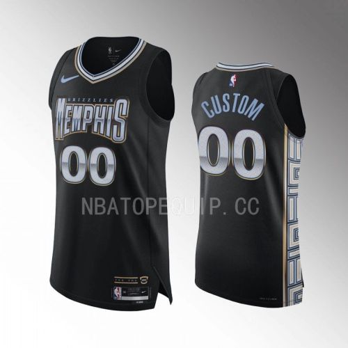 Custom 00 Memphis Grizzlies 2022-23 City Edition Jersey Black