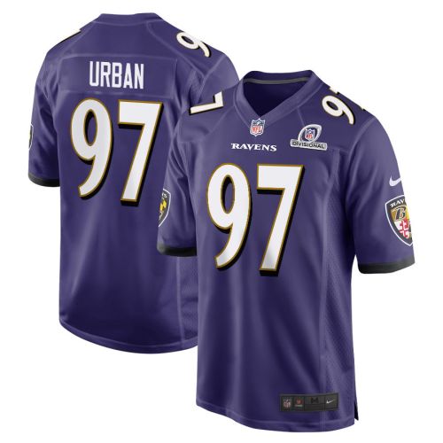 Brent Urban 97 Baltimore Ravens 2024 Divisional Patch Game Men Jersey - Purple