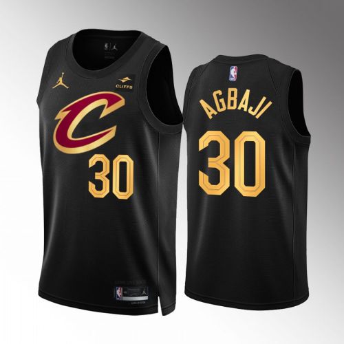 Cleveland Cavaliers Ochai Agbaji 30 Statement Edition Black Jersey 2022-23 Swingman