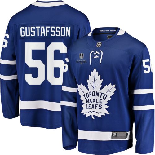 Erik Gustafsson 56 Toronto Maple Leafs Stanley Cup 2023 Playoffs Patch Home Breakaway Men Jersey - Blue