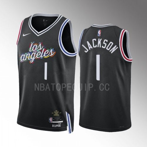 Los Angeles Clippers Reggie Jackson 1 2022-23 City Edition Black Jersey Swingman