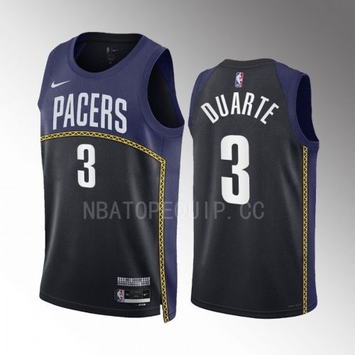 Chris Duarte 3 Indiana Pacers 2022-23 City Edition Black Navy Jersey Swingman