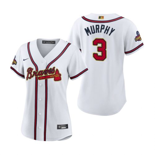 Women's Dale Murphy 3 Atlanta Braves White 2022-23 Gold Program Jersey