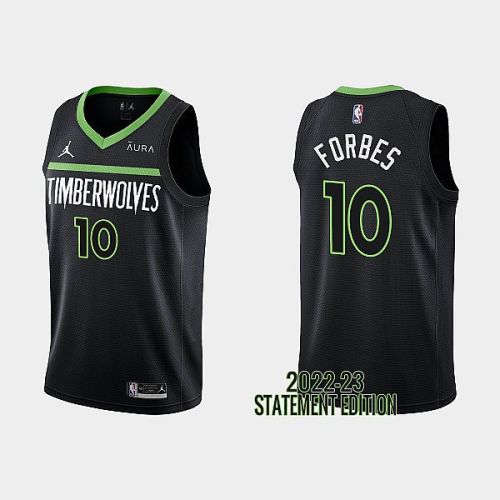 Minnesota Timberwolves Bryn Forbes 10 Black 2022-23 Statement Edition Men Jersey