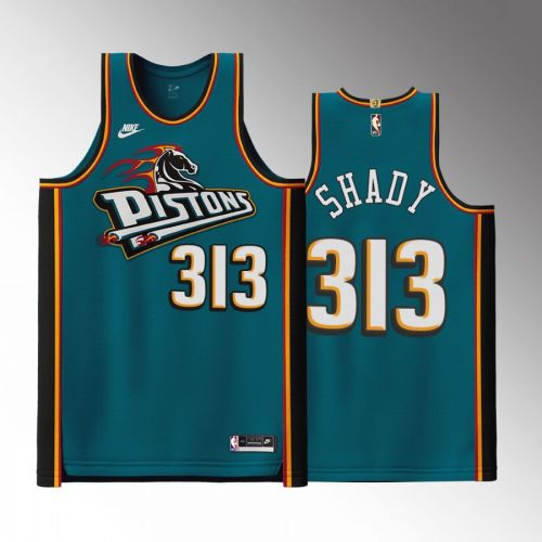 Detroit Pistons 313 Shady Teal Jersey 2022-23 Hardwood Classics