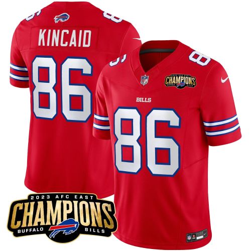 Dalton Kincaid 86 Buffalo Bills 2023 AFC East Champions Patch Game Men Jersey - Red