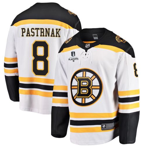 David Pastrnak 8 Boston Bruins Stanley Cup 2023 Playoffs Patch Away Breakaway Men Jersey - White