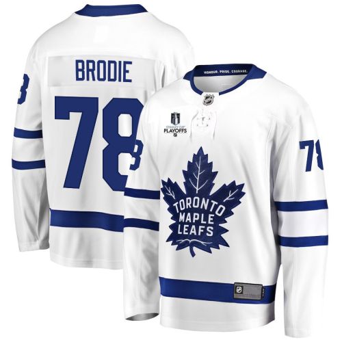 T.J. Brodie 78 Toronto Maple Leafs Stanley Cup 2023 Playoffs Patch Away Breakaway Men Jersey - White