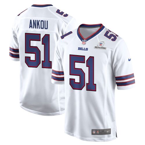 Eli Ankou 51 Buffalo Bills 2024 Divisional Patch Game Men Jersey - White