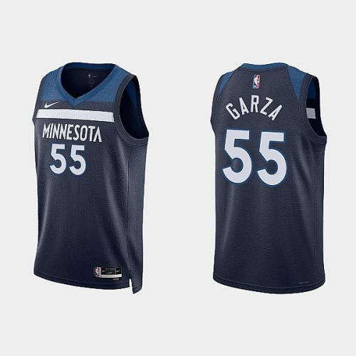 Minnesota Timberwolves 55 Luka Garza 2022-23 Icon Edition Navy Men Jersey